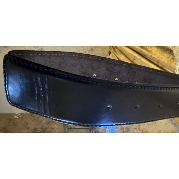 Celine Triomphe Leather Belt BLACK Italy RARE - L (approx. 85-90) - Picture 4 of 5